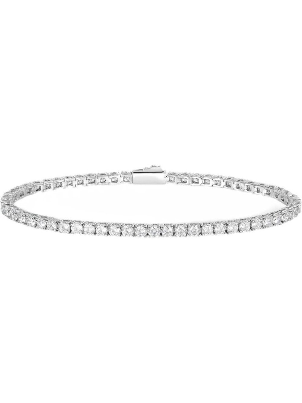 Iced Out Tennis Bracelet, 18k White Gold Plated, Cubic Zirconia, Adjustable